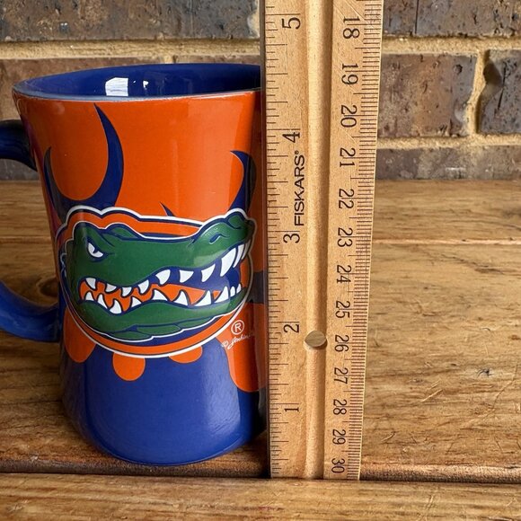 Collegiate Florida Gators Ceramic Coffee Mug Cup Blue Orange Flames - Picture 7 of 8